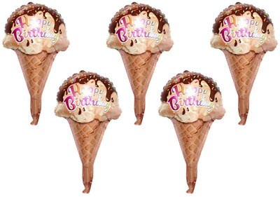 5 Stück Mini Schokolade Eis Luftfüllung Folienballons Happy Birthday Deko