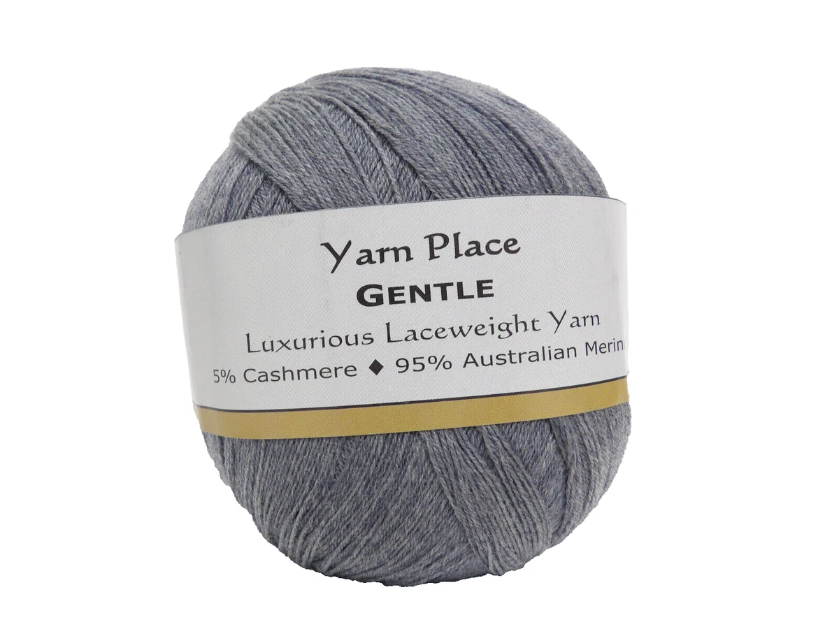 Yarn Place Gentle Lace Weight 1 Skein 100g Medium Gray Heather 01 18
