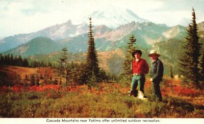 Vintage Postcard Cascade Mountains Yakima Outdoor Recreation Washington