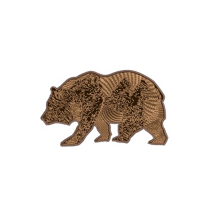 Grizzly Bear Embroidered Patch Iron-on / Sew-on Nature Animals Wildlife Applique
