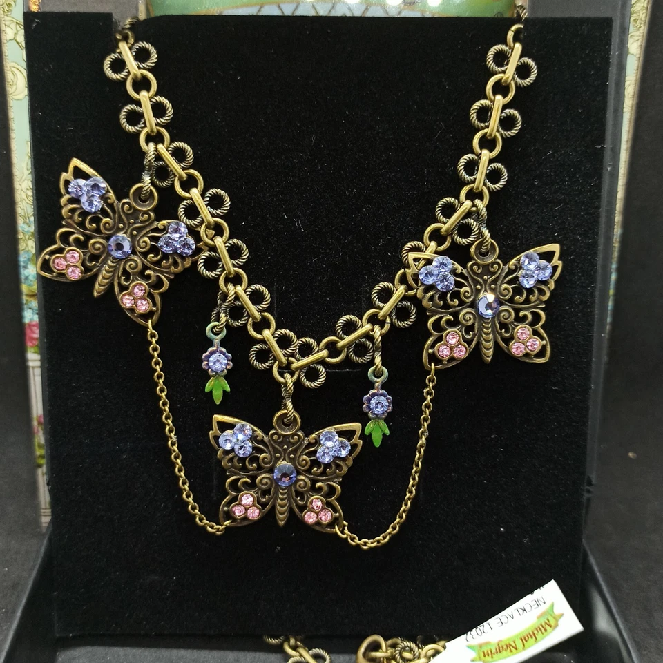 Collar babero Michal Negrin araña llamativa y caja de regalo de cristal de Swarovski nuevo con etiquetas Foto 4 de 4