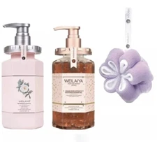 WEILAIYA Combo Duo Niacinamine WHITENING & Damask Rose Shower Gel 450mL ea+US