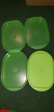 Tupperware Lime Green Fridge Stackables Set Of 3 Stacking Containers & Lid