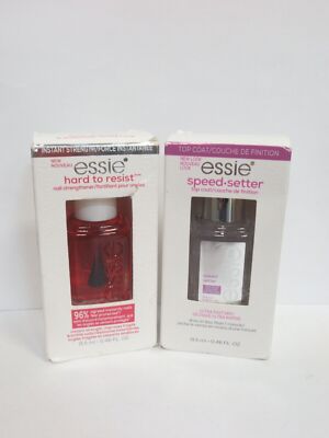 ESSIE  HARD TO RESIST NAIL STRENGTHENER & SPEED SETTER TOP COAT 0.46 OZ EACH