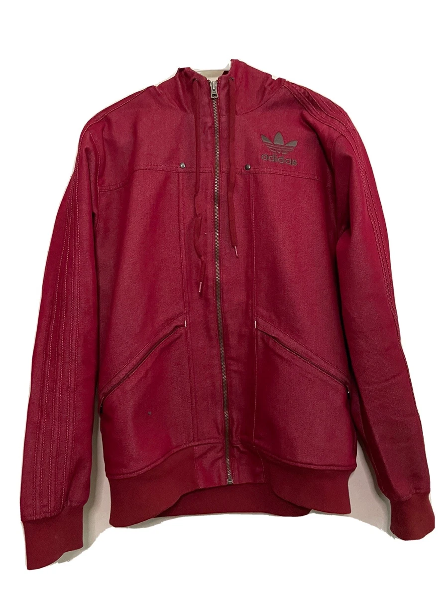 Adidas denim sales hooded jacket