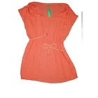 Benetton Tunic Beach Dress Summer XXL Stretch Salmon Orange NEW
