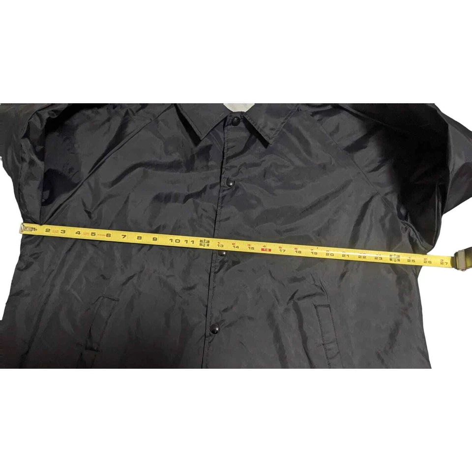 Soffe XL Blank Black Lined Snap Windbreaker Breakaway Track Jacket Vintage 80s - Image 3 of 4