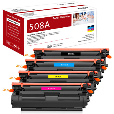 4PK Toner CF360A 508A Black+Color Set for HP Laserjet Enterprise M553x ...