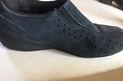 WOMEN'S PREDICTIONS SUEDE LEATHER LOAFERS WALKING SHOES SIZE 7.5 BLACK