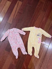Gerber Baby Girls' 2 Pack Sleep 'N Play Footie Onesies Pajamas Size 0-3M