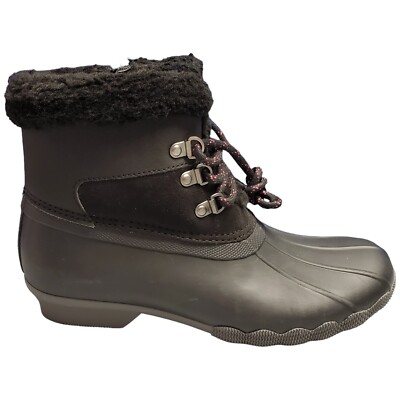 Sperry Saltwater Alpine Snow Boot Womens Size Black Synthetic