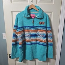 Southern Fried Chics Fleece Aztech Pull Over Women's L Excellent Pre-Owned