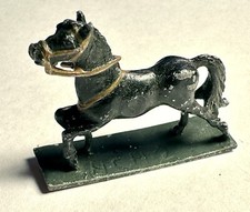 Miniature Toy Medieval Soldier Metal 1 1/2 Black Horse - Painted