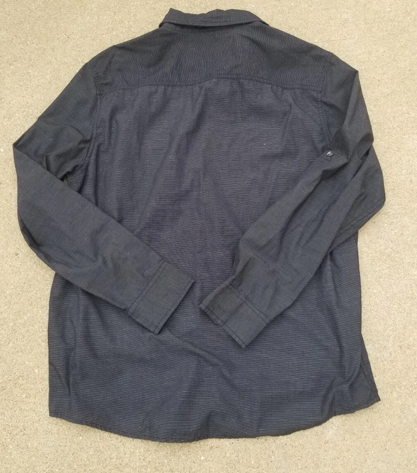 Camisa Urban Pipeline Para Hombres Manga Larga Abotonada Pluma Rayas Negra Talla L Grande Foto 4 de 4
