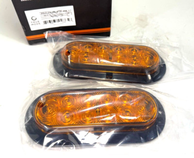 *2Pk* True Mods 6'' 10-LED Oval Surface Mount Amber Tail Lights PSZLEDTBL6110-AM