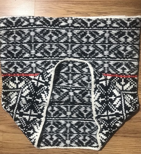 GAP RETRO 2013 BLACK & WHITE FAIR ISLE WINTER SWEATER / INFINITY TUBE KNIT SCARF - Picture 2 of 9