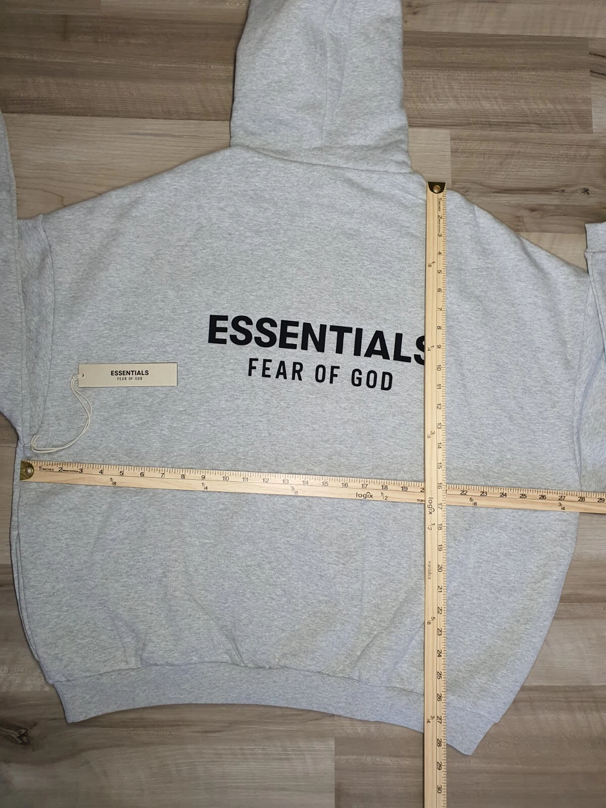 FELPE CON CAPPUCCIO Fear of God Essentials Light Heather taglia XL 100% autentiche