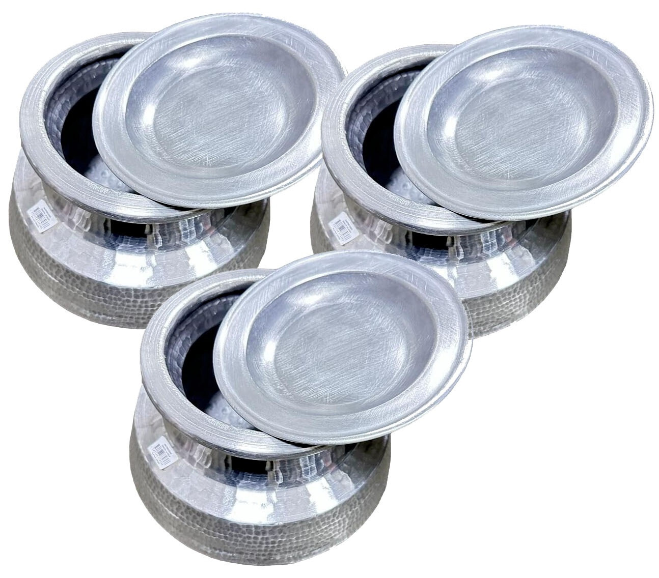 Aluminio antiguo indio curry, arroz, verduras recipiente de cocina Degchi olla con tapa