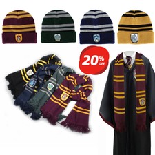 Harry Potter Beanie Hat Scarf Gryffindor Slytherin Ravenclaw Hufflepuff Cap UK