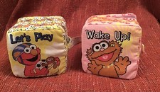 Bundle Sesame Street Wake Up Zoe Let's Play Elmo Cube Fabric Baby Books Soft Toy