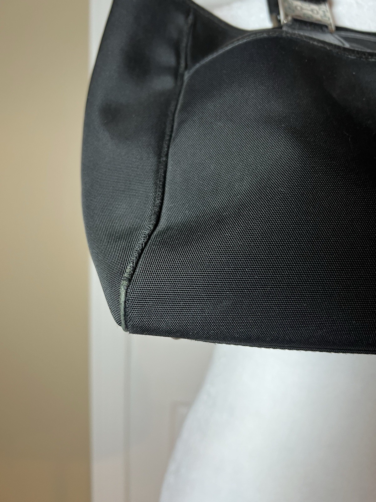 GUCCI Sherry Nylon Leather Tote Bag Hand Bag Black 145758 Classic VGT thumbnail 8