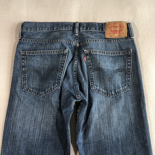 Levis 527 Jeans Mens 32x32 Blue Demin Bootcut Cowboy Rodeo Workwear Whiskers - Picture 7 of 12