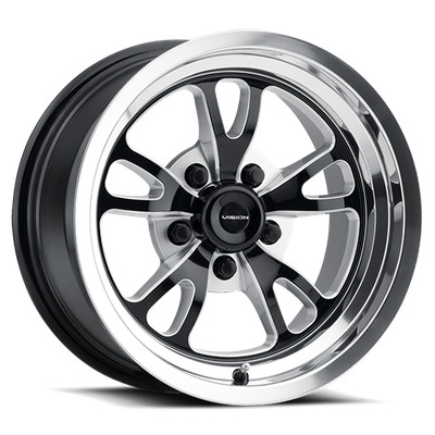 4 New 15x7 Vision 149 Patriot Black Mill/Polish 5x114.3 5x4.5 ET0 Wheels Rims