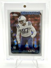 2024 Topps Chrome #247 Laiatu Latu (RC) White Geometric Refractor #1/15 Colts
