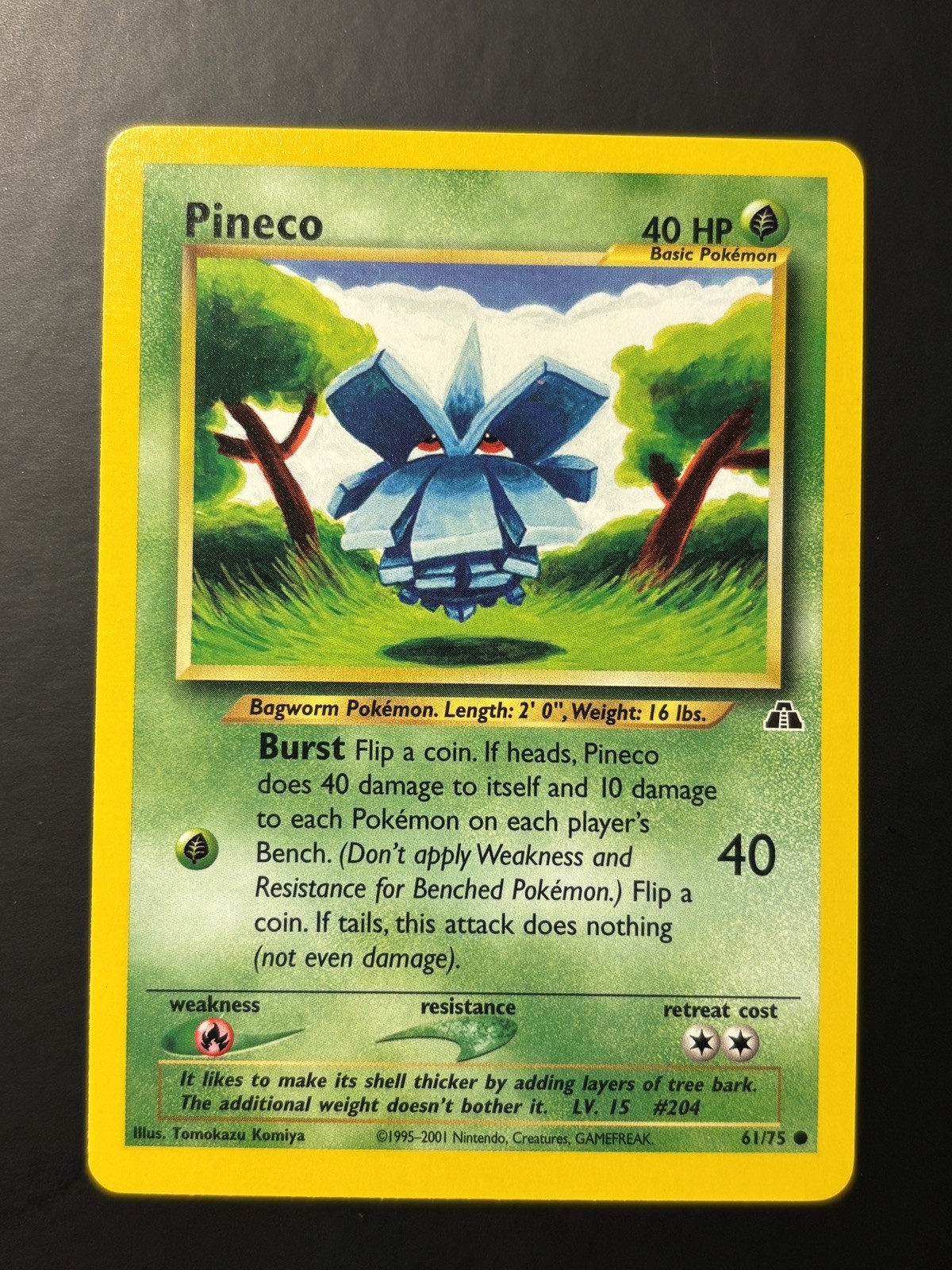 Pineco 61/75 Common Neo Discovery Pokemon Unlimited Lightly Played