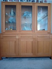 Solid Oak Display Cabinet With 3 Glass Doors Lights 3draws And 3 Cupboards