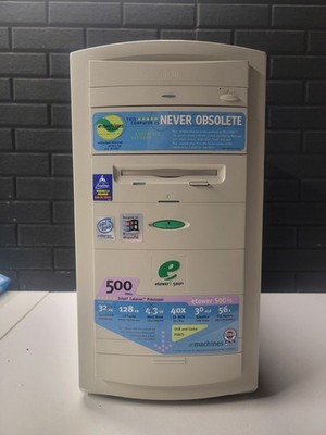 eMachines etower 500is Intel Celeron 500MHz 256MB RAM 80GB HDD Win Xp Pro