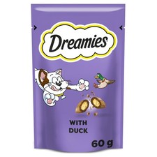 16 x 60g Dreamies Adult Cat Treats Duck Cat Biscuits 960g
