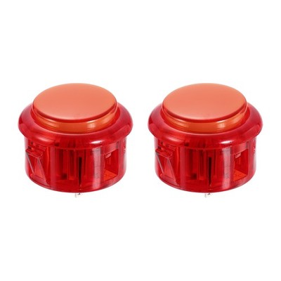 2 Stück 1A 12/24V Arcade LED Drucktaster (30mm), rot für Arcade