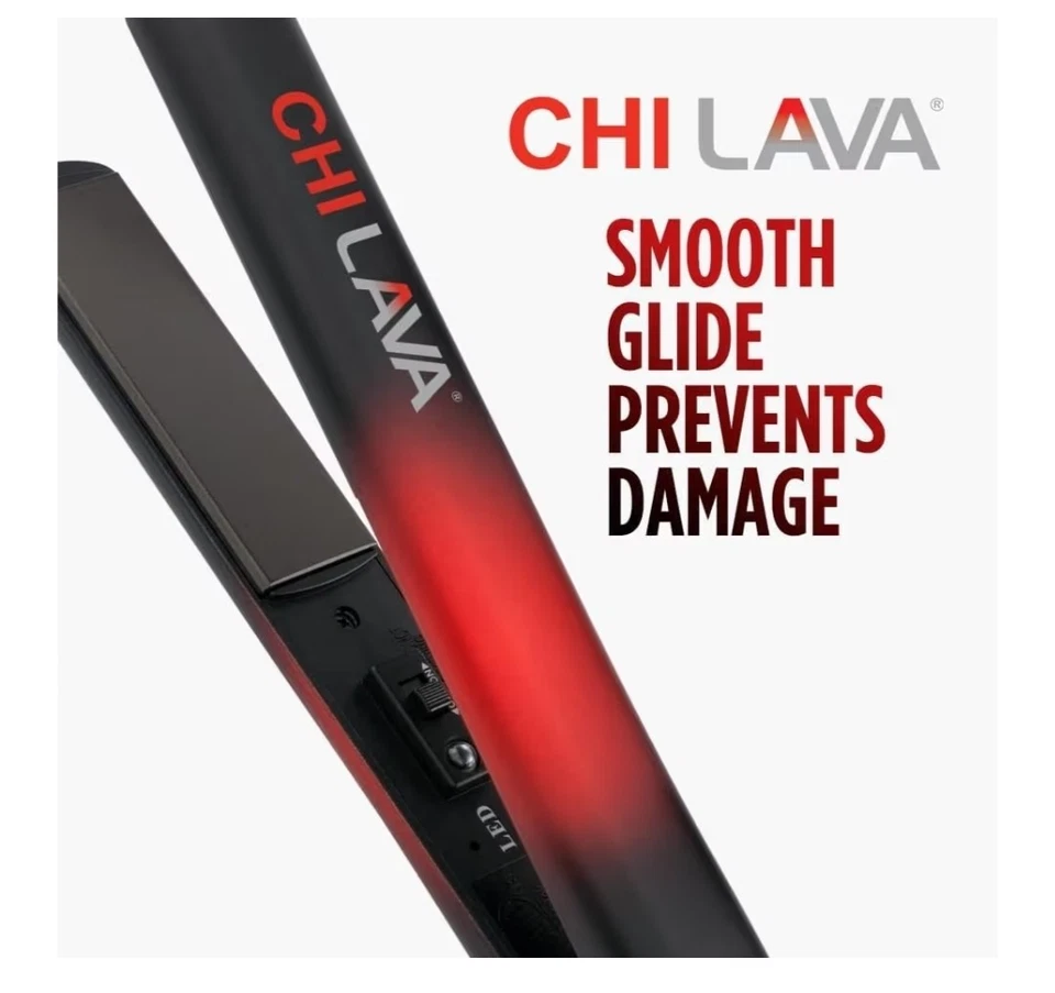 Plancha plana de cerámica de lava original CHI, plancha de pelo, cable de 11 pies, plancha de 1" Foto 4 de 4