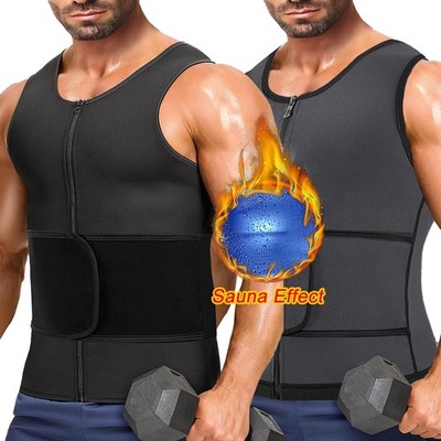 Fitness Mens Sauna Sweat Suit Waist Trainer Fat Burner Vest Tank Top Shaper Slim