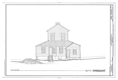 Photo:Anderson Texas Harris-Martin House 1930s East Elevation HABS Drawing