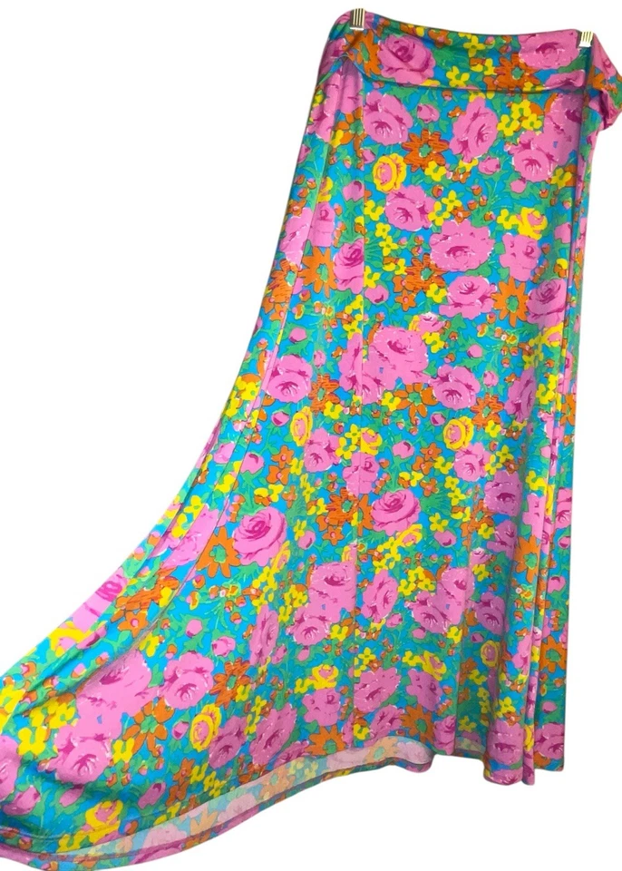 Maxi Falda Larga LuLaRoe Completa Atrevida Floral Colorida Suave Tejida Elastizada Para Mujer 3X Foto 4 de 4