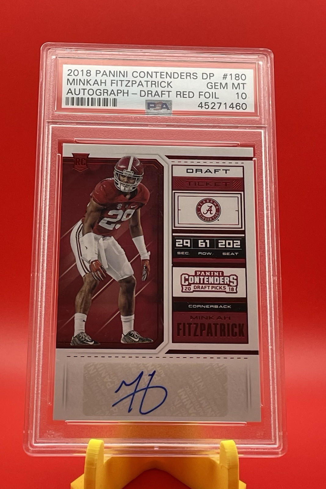 POP 1-2018 CONTENDERS DRAFT PICK-MINKAH FITZPATRICK-AUTOGRAPH-RED FOIL