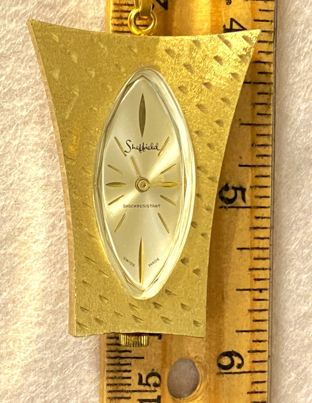 RETRO gold tone VINTAGE SHEFFIELD Necklace Watch, Pocketwatch 1960's