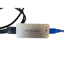 HD Video Capture Card HDMI to USB 3.0 1080p Silver Metal Case with Cables