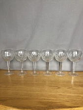 6 Waterford Ballybay Balloon Cut  Crystal Wine Glasses 7" tall -Stunning! Rare