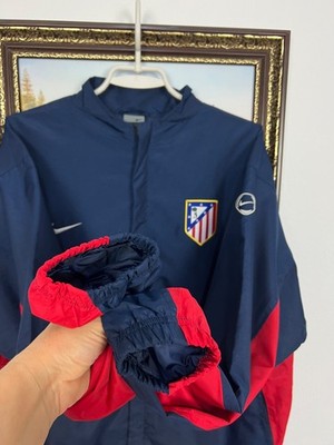 Vintage Nike Atletico Madrid Football Blue Train Jacket Soccer