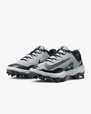 Nike Alpha Huarache Elite 4 Low MCS Baseball Cleats Grey FD6221-002 Mens Size 13