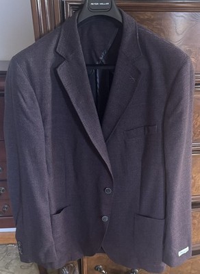 Peter Millar Hyperlight Unconstructed Stretch Wool Burgundy Blazer SZ 46 R $795