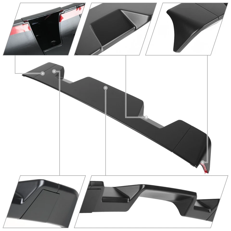 Spoiler Wing Fits 2008-2014 GMC Sierra 2500HD 3500HD Black Rear Window Roof Cab Foto 3 de 4