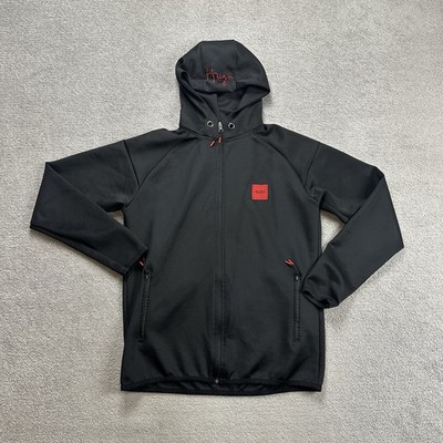 HUGO BOSS Trainingsjacke Sportjacke Gr M Hoodie Kapuzenjacke Logo 16015 Schwarz