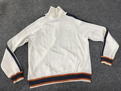 Puma Clyde Jacket Mens 2XL White Track Full Zip Striped Trim Retro