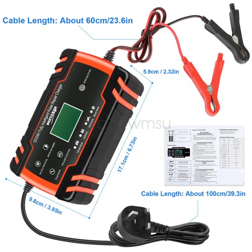 6A 24V 12V Automatic Car Battery Charger Fast Charger Smart Pulse Repair AGM/GEL - Picture 12 of 12
