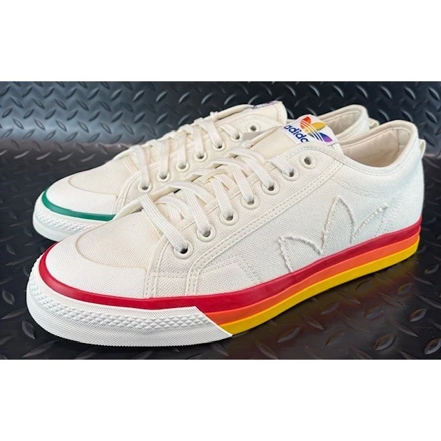 adidas gazelle silver green womens adidas Originals Nizza Pride Shoes - Core Black / Off White main image 1