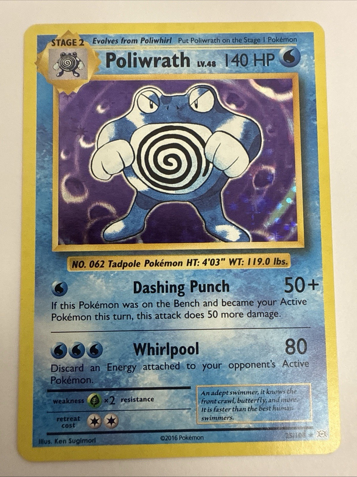 Poliwrath - 25/108 - Pokemon Evolutions XY Holo Rare Card NM